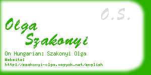 olga szakonyi business card